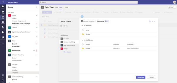 New file browsing in Microsoft Teams